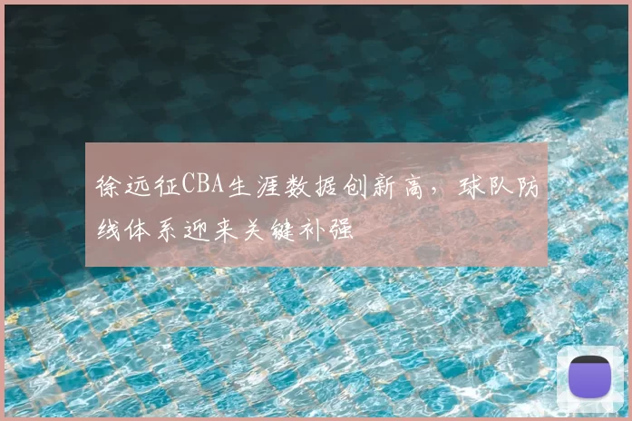 徐远征CBA生涯数据创新高，球队防线体系迎来关键补强