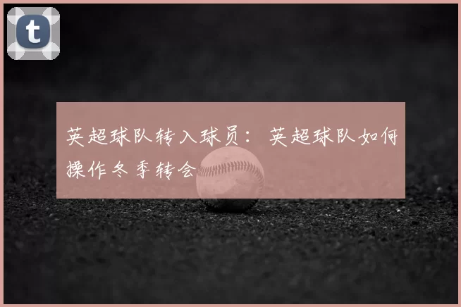 英超球队转入球员：英超球队如何操作冬季转会